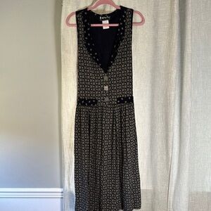 Vintage all that jazz Black and White Pleated Midi Sundress